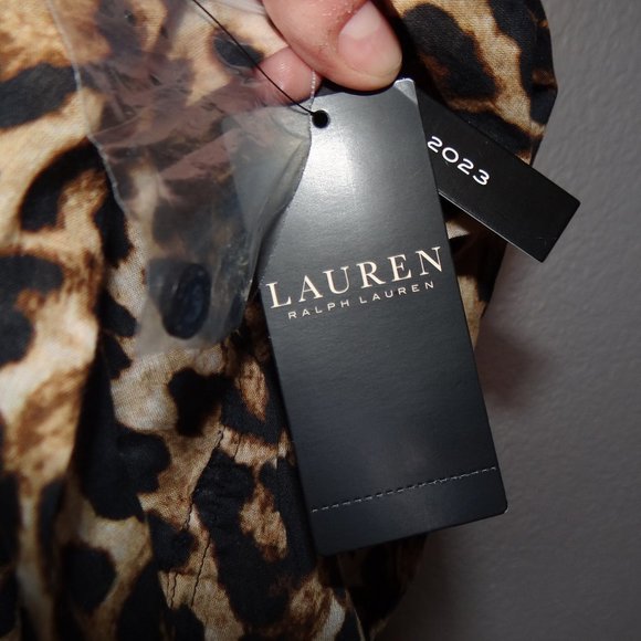 Ralph Lauren Black Label Leopard Print Oversized Camp Shirt Size XL NWT - Picture 12 of 14